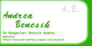 andrea bencsik business card